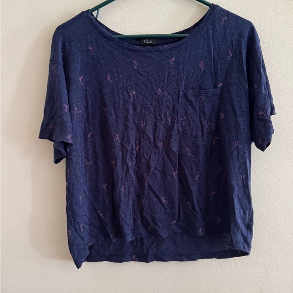 Rails Navy Crop Top with Pink Accents - Picture 1 of 6